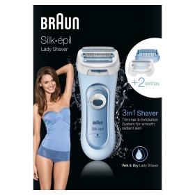 Braun Silk-épil Lady Shaver LS5160, blau, Batteriegerät, AA(Batt.inkl)
