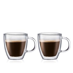 Bodum 2 Stück Espressotasse, doppelwandig, 150ml, BISTRO