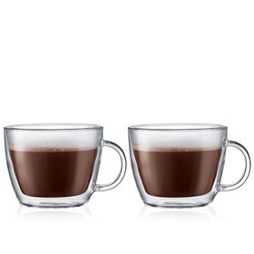 Bodum 2 Stück Caffè Latte Tasse, doppelwandig, 0.45 l, mit Griff