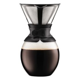 Bodum Kaffeebereiter mit Permanent Edelstahl Kaffeefilter, 12 Tassen, 1.5 l, Schwarz