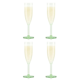 Bodum 4 Champagner-Gläser aus resistentem und wiederverwendbarem Kunststoff, 0.12l, Pistachio