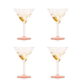Bodum 4 Martini-Gläser aus resistenten und wiederverwendbarem Kunststoff, 0,18l, Strawberry