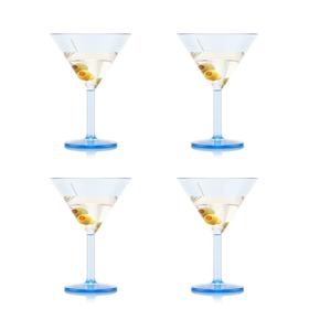 Bodum 4 Martini-Gläser aus resistenten und wiederverwendbarem Kunststoff, 0,18l, Blue Moon