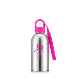 Bodum Vakuumisolierte Wasserflasche für Kinder, doppelwandig, 0,3 l, Pink