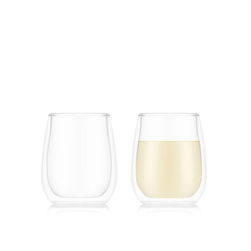 Bodum 2-teiliges Set doppelwandiger Weingläser, Chardonnay, 0.25 l, 8.4 oz, Transparent