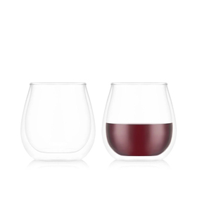 Bodum 2-teiliges Set doppelwandiger Weingläser - Pinot, 0.5 l, 16.9 oz, Transparent