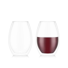 Bodum 2-teiliges Set doppelwandiger Weingläser, Shiraz, 0.5 l, 16.9 oz, Transparent