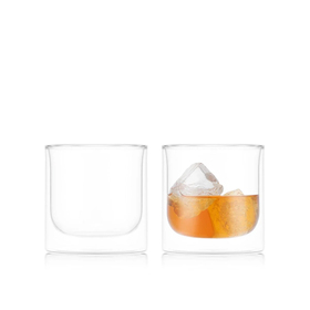 Bodum 2-teiliges Set doppelwandiger Whiskygläser, 0.28 l, 9.5 oz, Transparent
