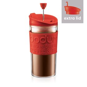 Bodum Kaffeebereiter mit extra Trinkaufsatz, 0.35l, rot
