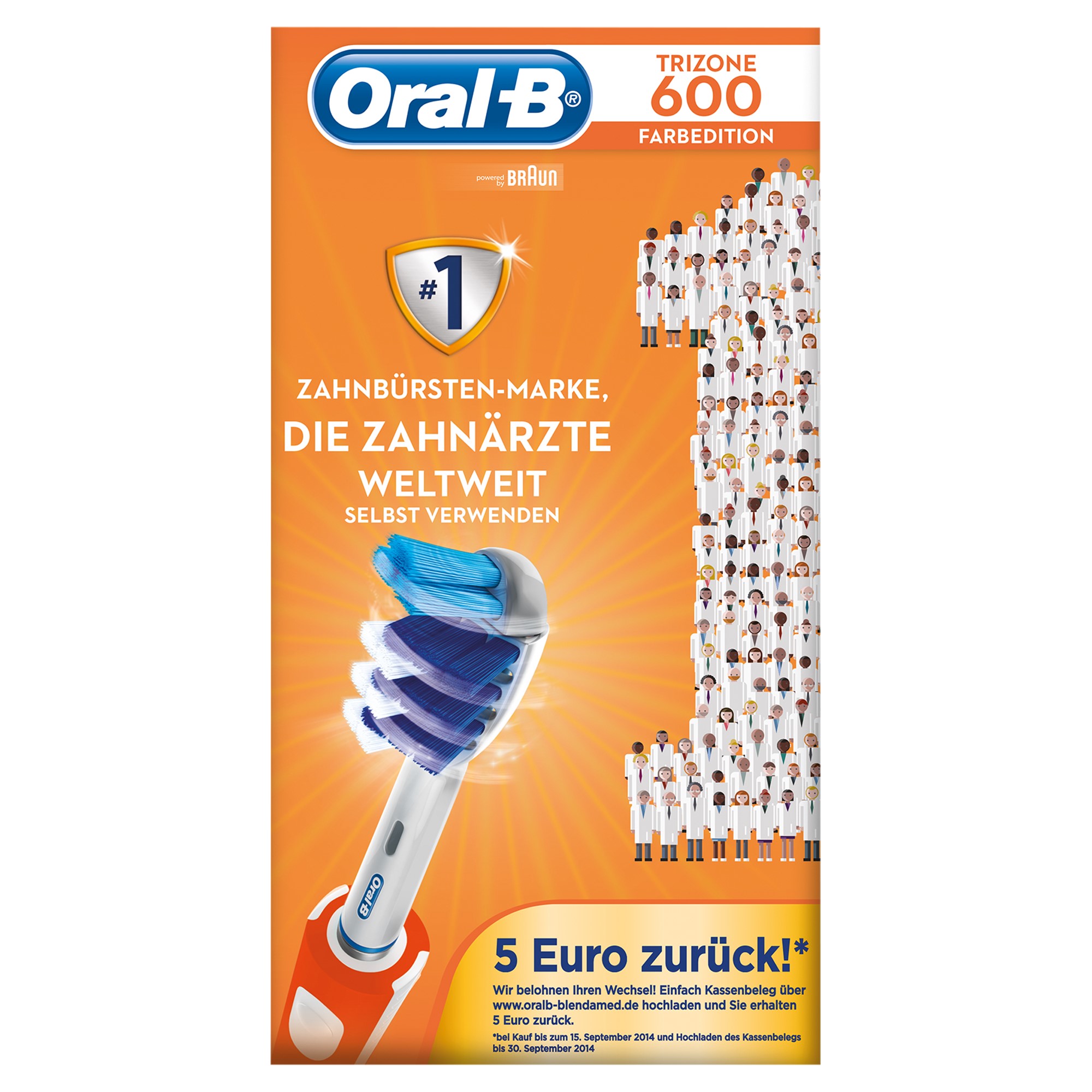 Oral-B Zahnbürste TriZone 600 orange - Nr.1 Wechselbonus-Edition