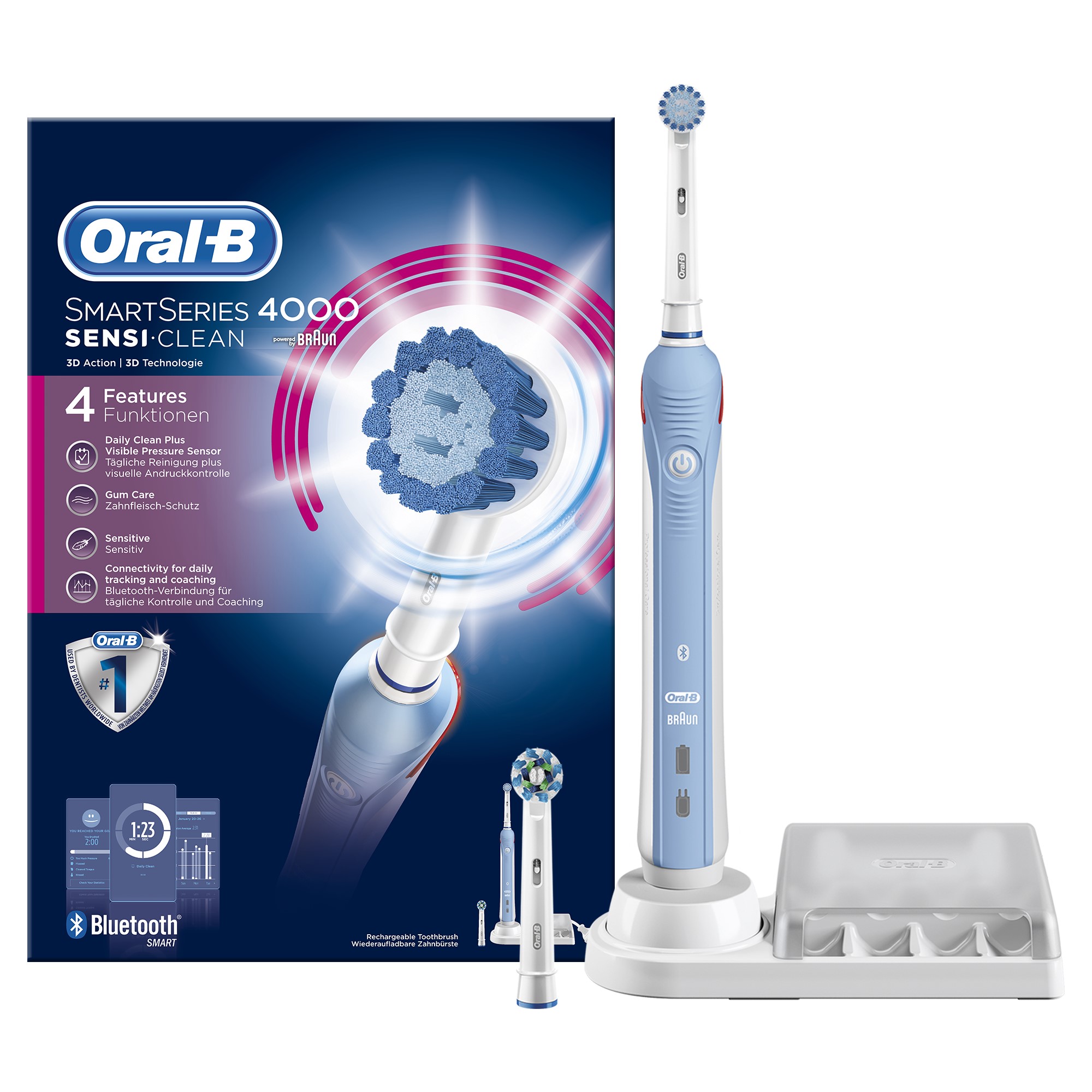Oral-B SmartSeries 4000 Sensi-Clean Elektrische Zahnbürste 