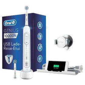 Oral-B Genius 10000N Elektrische Zahnbürste mit Zahnfleischschutz-Assistent & Premium Lade-Reise-Etui, weiß