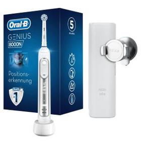 Oral-B Genius 8000N Elektrische Zahnbürste mit Positionserkennung & Reise-Etui, silber