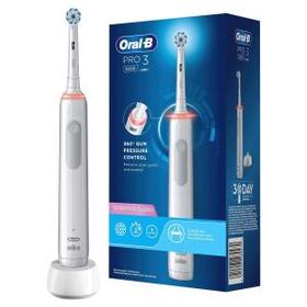 Oral-B Pro 3 3000 Elektrische Zahnbürste mit visueller 360° Andruckkontrolle für extra Zahnfleischschutz, 3 Putzmodi inkl. Sensitiv, Timer, weiß