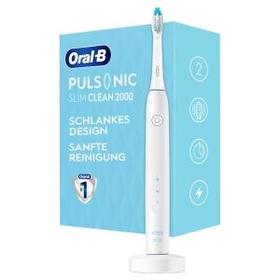 Oral-B Pulsonic Slim Clean 2000 Elektrische Schallzahnbürste für sanfte Reinigung und ein strahlendes Lächeln, 2 Putzprogramme, Timer, weiß