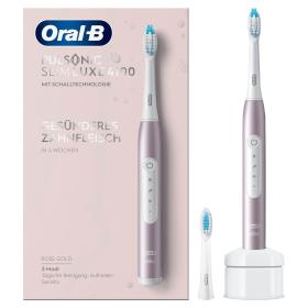 Oral-B Pulsonic Slim Luxe 4100 Elektrische Schallzahnbürste für gesünderes Zahnfleisch in 4 Wochen, mit Sensitiv-Programm, 2 Aufsteckbürsten, rosegold