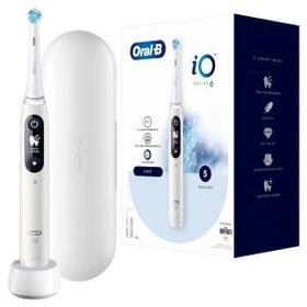 Oral-B iO 6 Elektrische Zahnbürste mit Magnet-Technologie & sanften Mikrovibrationen, 5 Putzprogramme & Display, Reiseetui, white