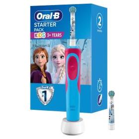 Oral-B Starter Pack Frozen Elektrische Zahnbürste, mit weichen Borsten & Disney Magic Timer App, für Kinder ab 3 Jahren, pink/blau