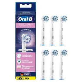 Oral-B Sensitive Clean Aufsteckbürsten mit ultra-dünnen Borsten für sanfte Reinigung, 6 Stück