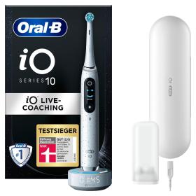 Oral-B iO 10 Elektrische Zahnbürste mit iOSense, Magnet-Technologie, 7 Putzmodi, 3D-Analyse, Farbdisplay & Lade-Reiseetui, stardust white