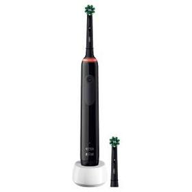 Oral-B Pro 3 3000 Elektrische Zahnbürste mit visueller 360° Andruckkontrolle für extra Zahnfleischschutz, 3 Putzmodi, 2 Aufsteckbürsten, schwarz