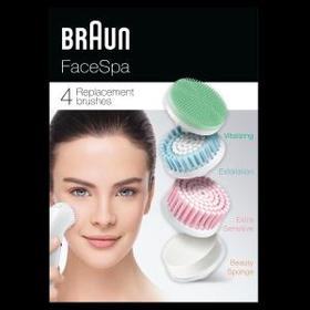 Braun FaceSpa 80mv 4 Ersatzbürsten zur Gesichtsreinigung für reine, strahlende Haut