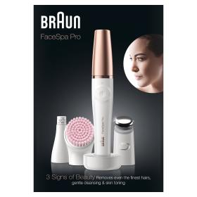 Braun FaceSpa Pro SE912, All-in-One Beauty-Gerät zur Gesichts-Epilation, inkl. Gesichtsepilierer, Aufsatz zur Hautstraffung & Gesichtsreinigungsbürste