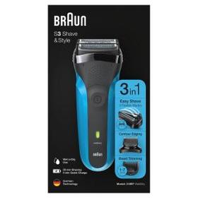Braun Series 3 - 310BT schwarz/blau, 3in1 wet&dry - S3Shave&Style