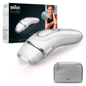 Braun Silk-Expert Pro 3 PL3020 IPL-Haarentfernungsgerät für Damen, dauerhaft sichtbare Haarentfernung für zu Hause, Weiß/Silber