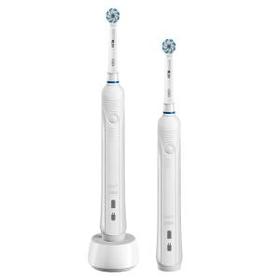 Oral-B Pro 1 290 Doppelpack Elektrische Zahnbürste für eine sanfte Reinigung bei empfindlichem Zahnfleisch, mit 2. Handstück, weiß