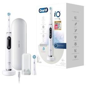 Oral-B iO 9 Elektrische Zahnbürste mit Magnet-Technologie, 2 Aufsteckbürsten, 7 Putzmodi, 3D-Analyse, Farbdisplay & Lade-Reiseetui, white alabaster