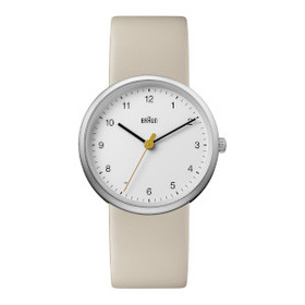Braun Klassische Damen-Armbanduhr, beige/weiß, Metall Dornschließe