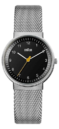 Braun Damen-Armbanduhr "Klassik", Edelstahl/sw./Milanais in Silber