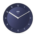 Braun Quarzwanduhr analog blau, 20cm x 3,2cm, leises Uhrwerk