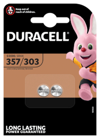 Duracell 2Stck 357/303 B2 Uhrenbatterie /Silver Oxide