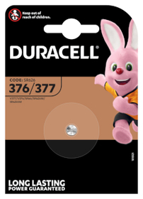Duracell Uhrenbatterie D377, AgO 1,55V / 28mAh
