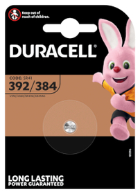Duracell D392/384 Uhrenbatterie, AgO 1,55V / 45mAh
