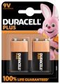 Duracell MN1604-Plus 2Stk. 9V-Block Alkali Batterie
