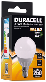 Duracell LED-Leuchte Tropfenform E14 matt 3,7W (wie 24W) warmweiß M5