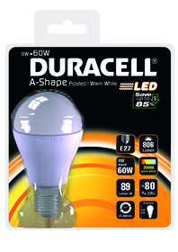 Duracell #LED-Leuchte Standradform E27 matt 9W (wie 60W) warmweiß A24