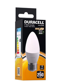 Duracell #LED-Leuchte Kerzenform E27 matt 4W (wie 25W) warmweiß C22