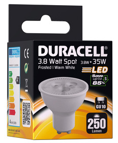 Duracell #LED-Leuchte Spot GU10 matt 3,8W (wie 35W) warmweiß S11