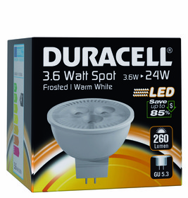 Duracell #LED-Leuchte Spot GU5.3 matt 3,6W (wie 24W) warmweiß S17 12V