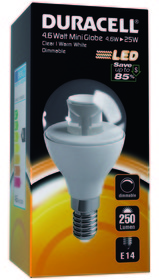 Duracell #LED-Leuchte Tropfenform E14 klar 4,6W (wie25W) warmweiß M50
