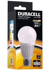Duracell #LED-Leuchte Standardform E27 matt 13W (wie75W) warmweiß A42