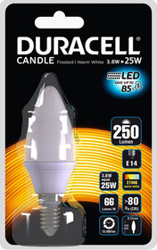 Duracell #LED-Leuchte Kerzenform E14 matt 3,8W (wie 25W) warmweiß C70