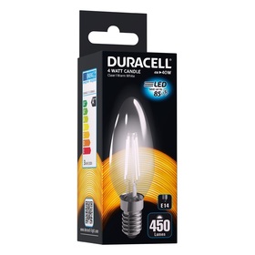 Duracell LED-Filament-Leuchte Kerzenform E14 klar 4W (wie 40W)