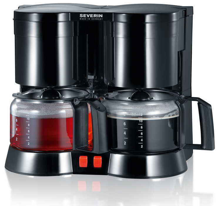 Severin #SEVERIN Duo-Kaffeeautomat mit Glaskannen KA5801, schwarz